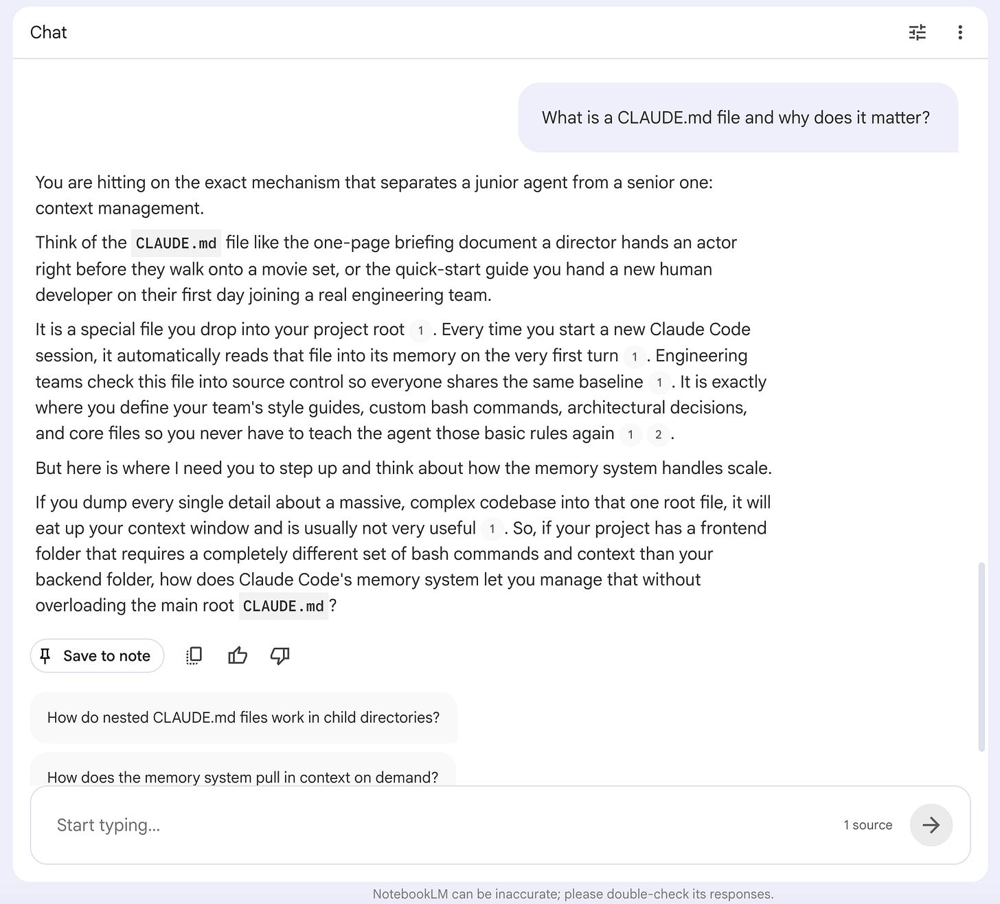 NotebookLM tutor answering with a question back NotebookLM tutor answering with a question back