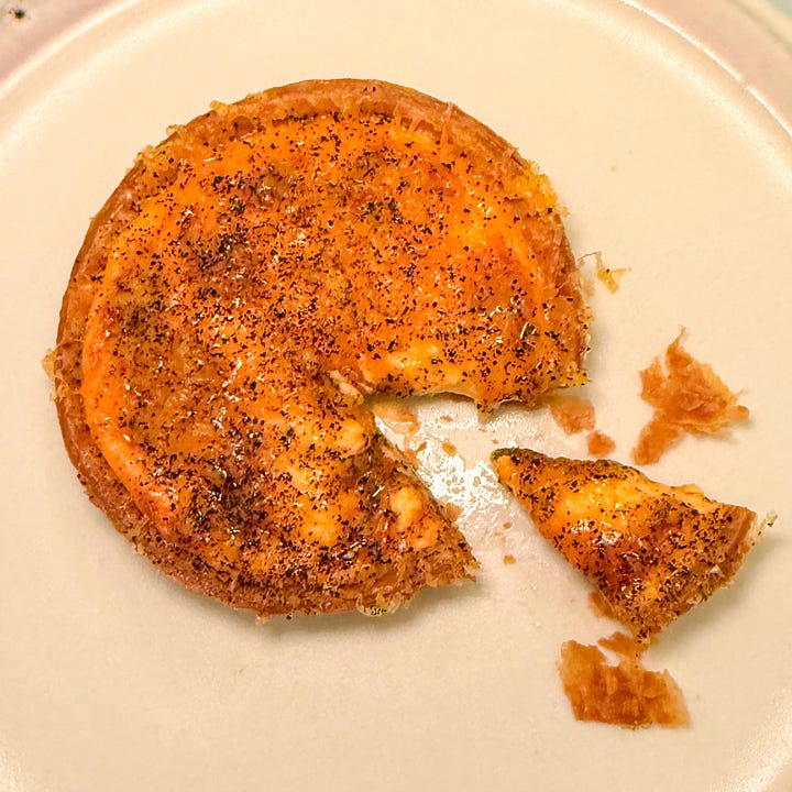 Mimolette tarte at Cypsele restaurant in Paris