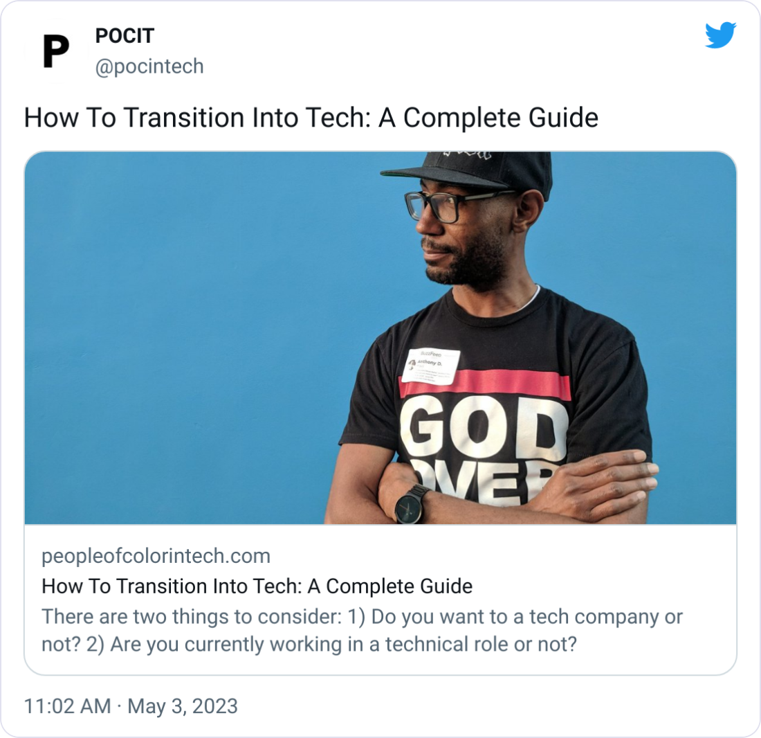 POCIT @pocintech How To Transition Into Tech: A Complete Guide POCIT @pocintech How To Transition Into Tech: A Complete Guide