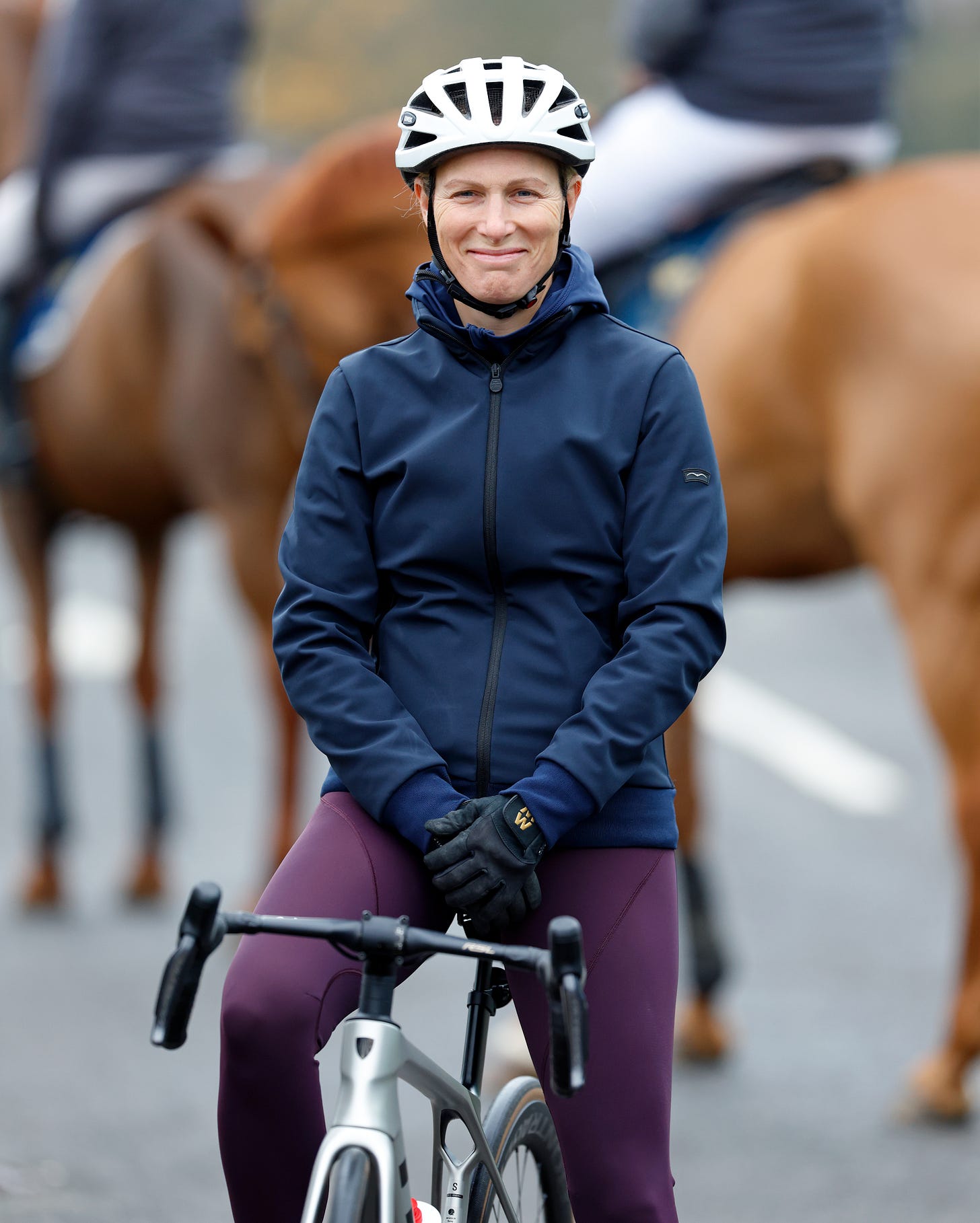 Zara Tindall on a bike