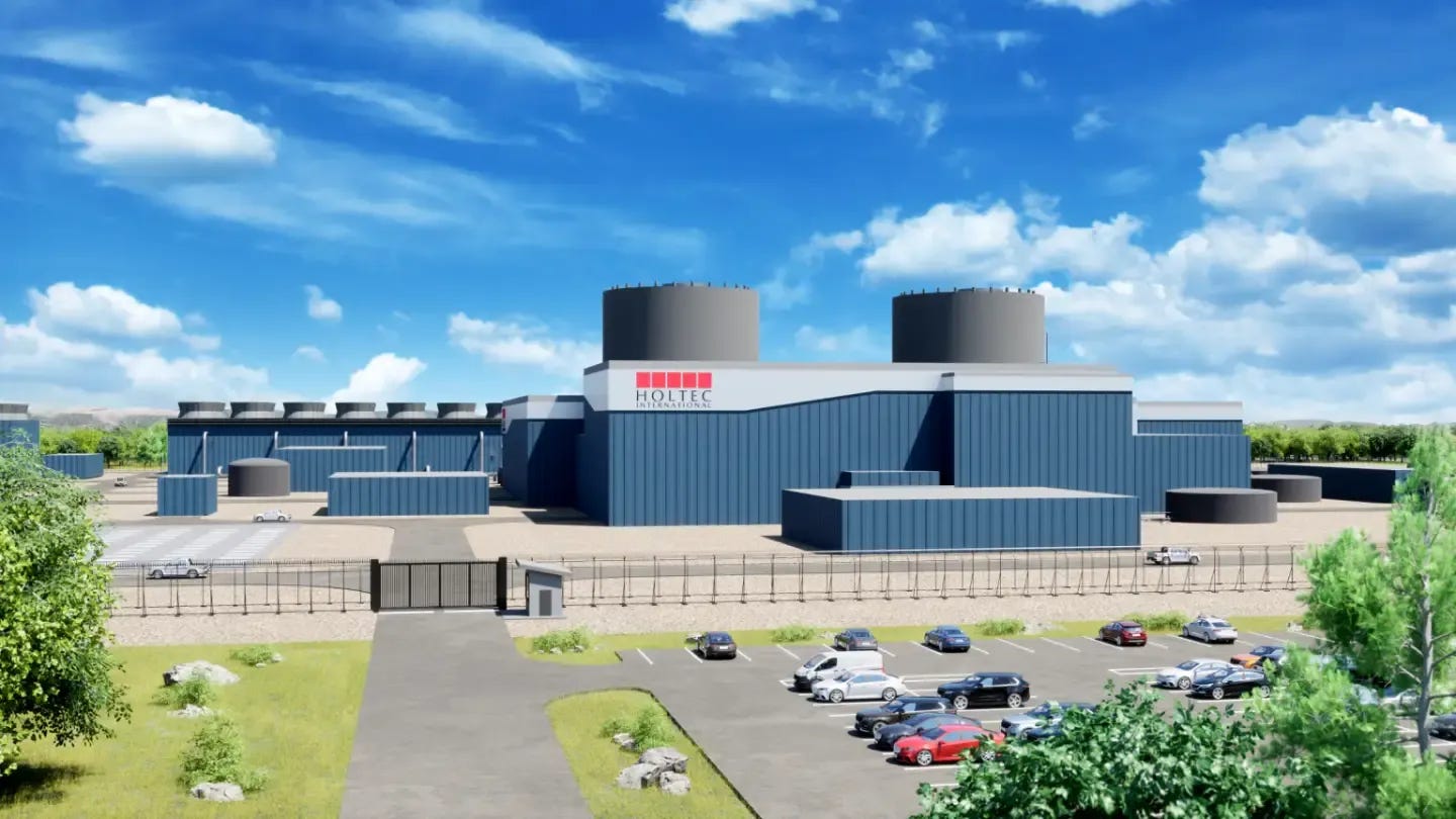 Illustration of Holtec International’s SMR-300 small modular reactor facility, showcasing a modern nuclear energy solution designed to enhance efficiency and integrate with hybrid solar systems for sustainable and reliable power generation. Illustration of Holtec International’s SMR-300 small modular reactor facility, showcasing a modern nuclear energy solution designed to enhance efficiency and integrate with hybrid solar systems for sustainable and reliable power generation.
