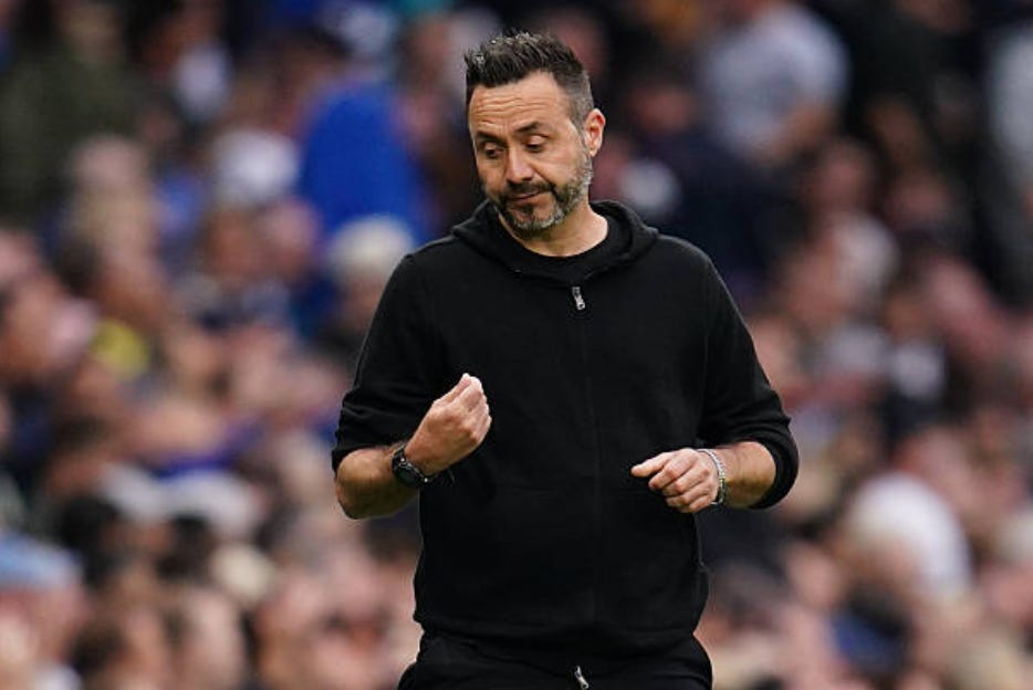 Roberto De Zerbi, manager of Tottenham Hotspur, during the Premier League match between Tottenham Hotspur and Newcastle United at Tottenham Hotspur Stadium in London, United Kingdom, on August 29, 2026. (Photo by Harvey Murphy/News Images/NurPhoto via Getty Images)