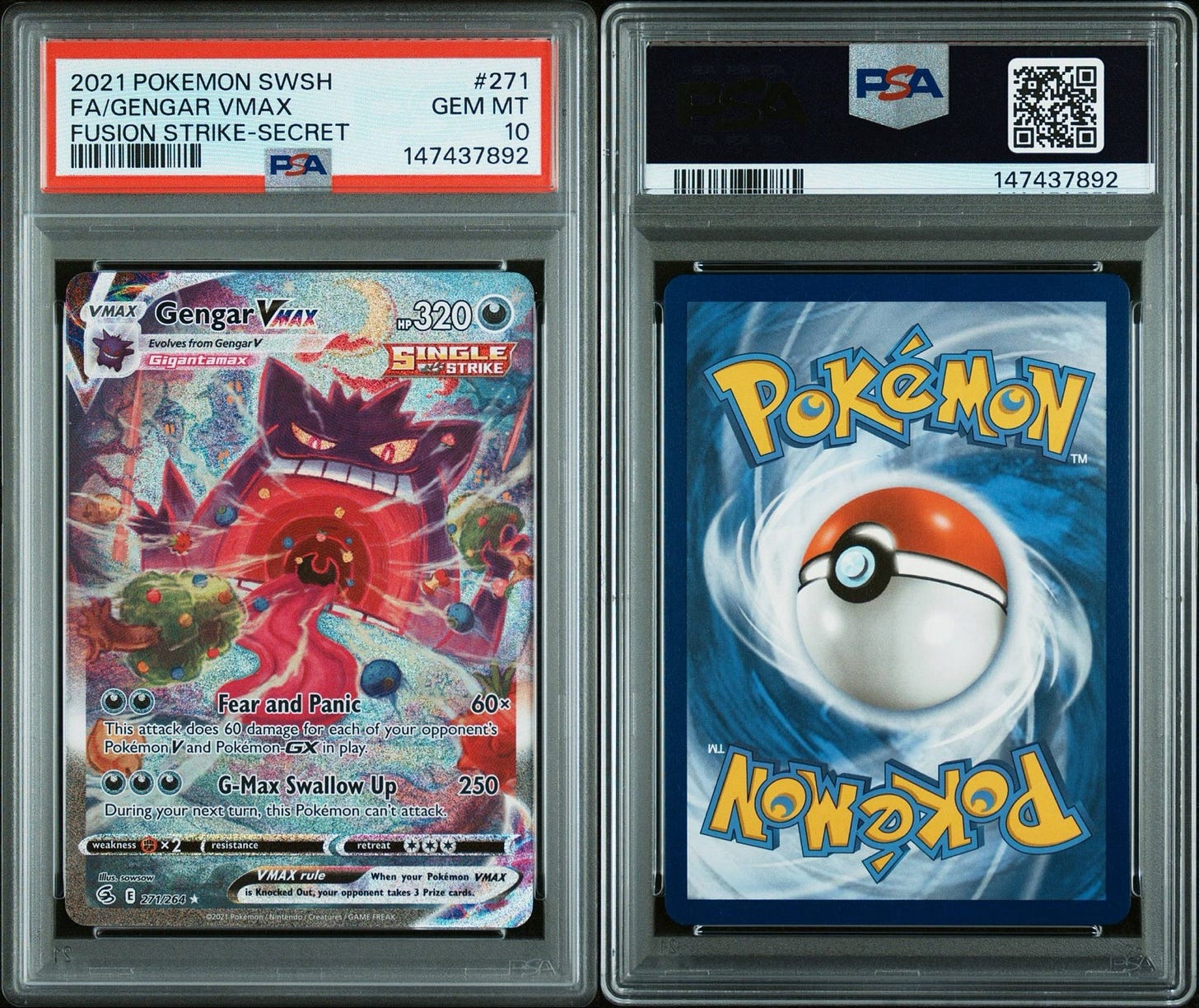 2021 Gengar Fusion Strike #271 PSA 10