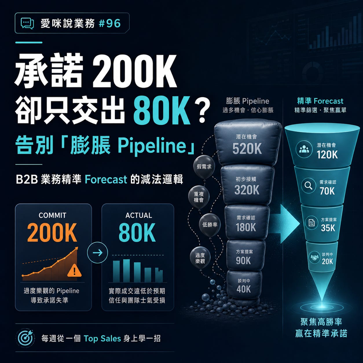 承諾 200K 卻只交出 80K｜三個病灶加起來，就是加法的原罪 配圖