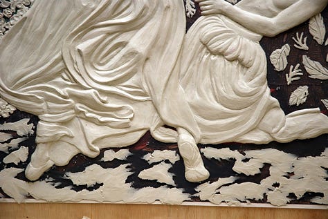oil on paper sculpture