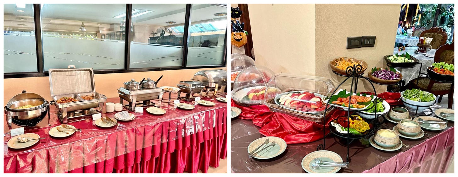 The breakfast buffet