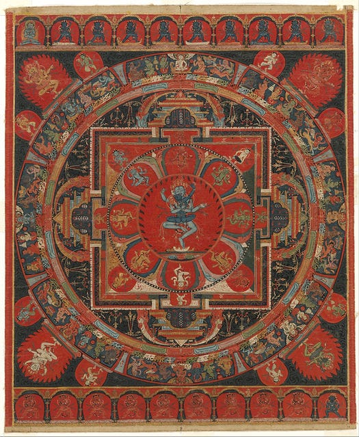 Hevajra Mandala, Tibet, 15th C (Metropolitan Museum of Art)