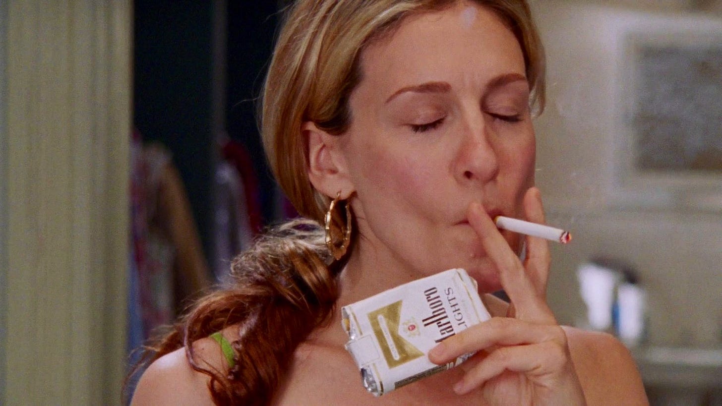 hannah on X: "Carrie Bradshaw x Marlboro cigarettes  https://t.co/NMAi3cl8Iv" / X