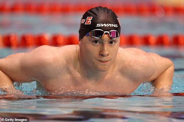 Archie Goodburn, 24, previously bagged bronze in the men's 50m breaststroke at the 2019 World Junior Swimming Championships in Hungary in 2019 (pictured in 2023)