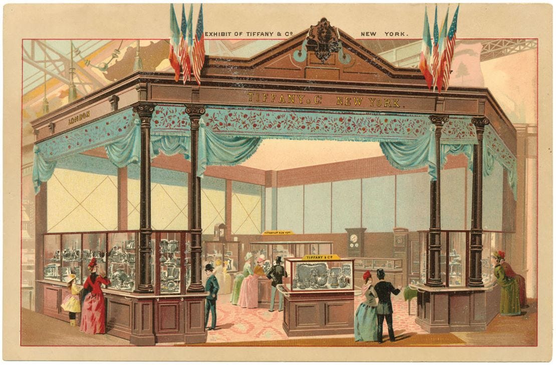 Tiffany's pavilion at the 1889 Paris World's Fair. Tiffany's pavilion at the 1889 Paris World's Fair.