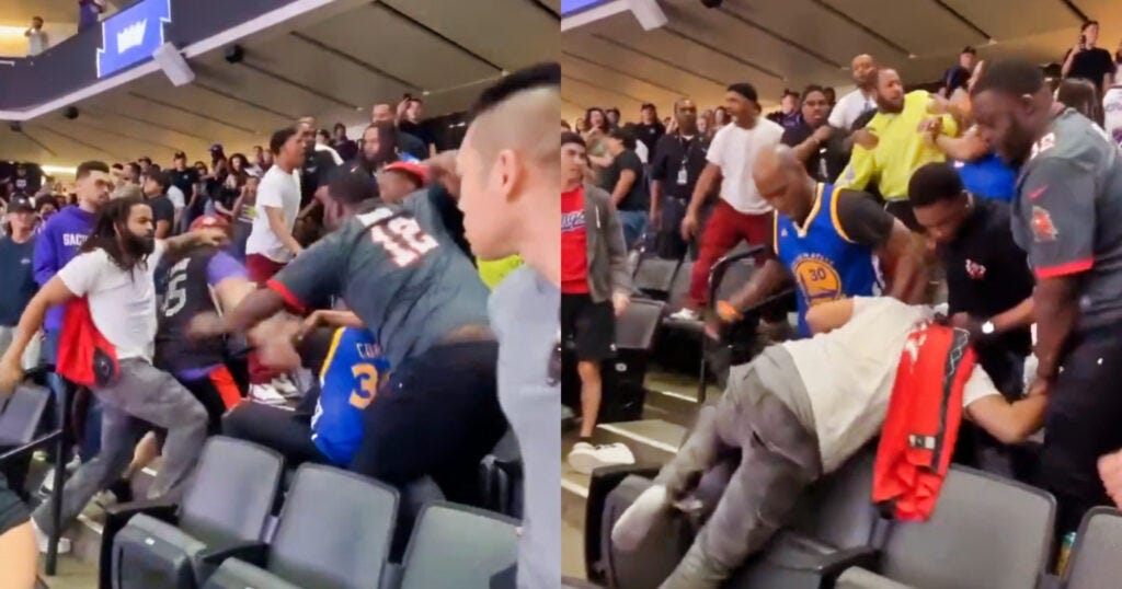 Kings fans fighting Kings fans fighting