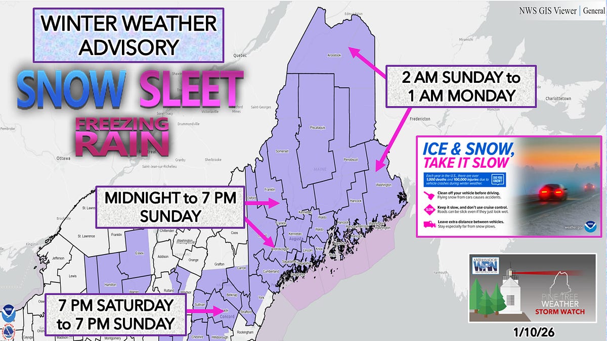 Winter weather advisory posted for Sunday