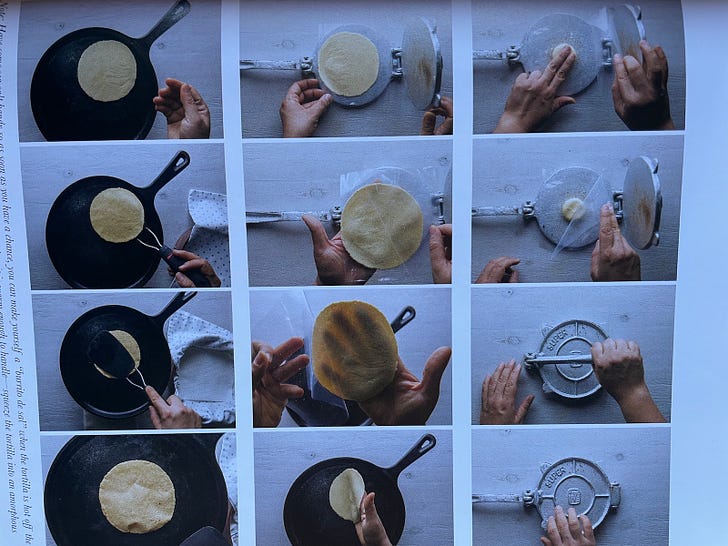 Helpful step-by-step instructions for making tortillas.