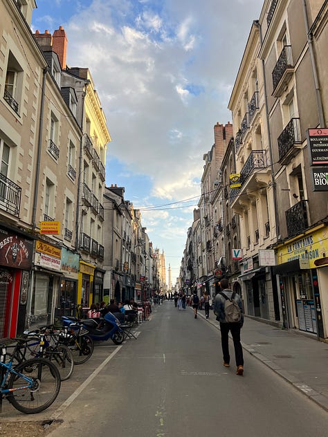 Evening at Bouffay, Rue Maréchal Joffre, the city center