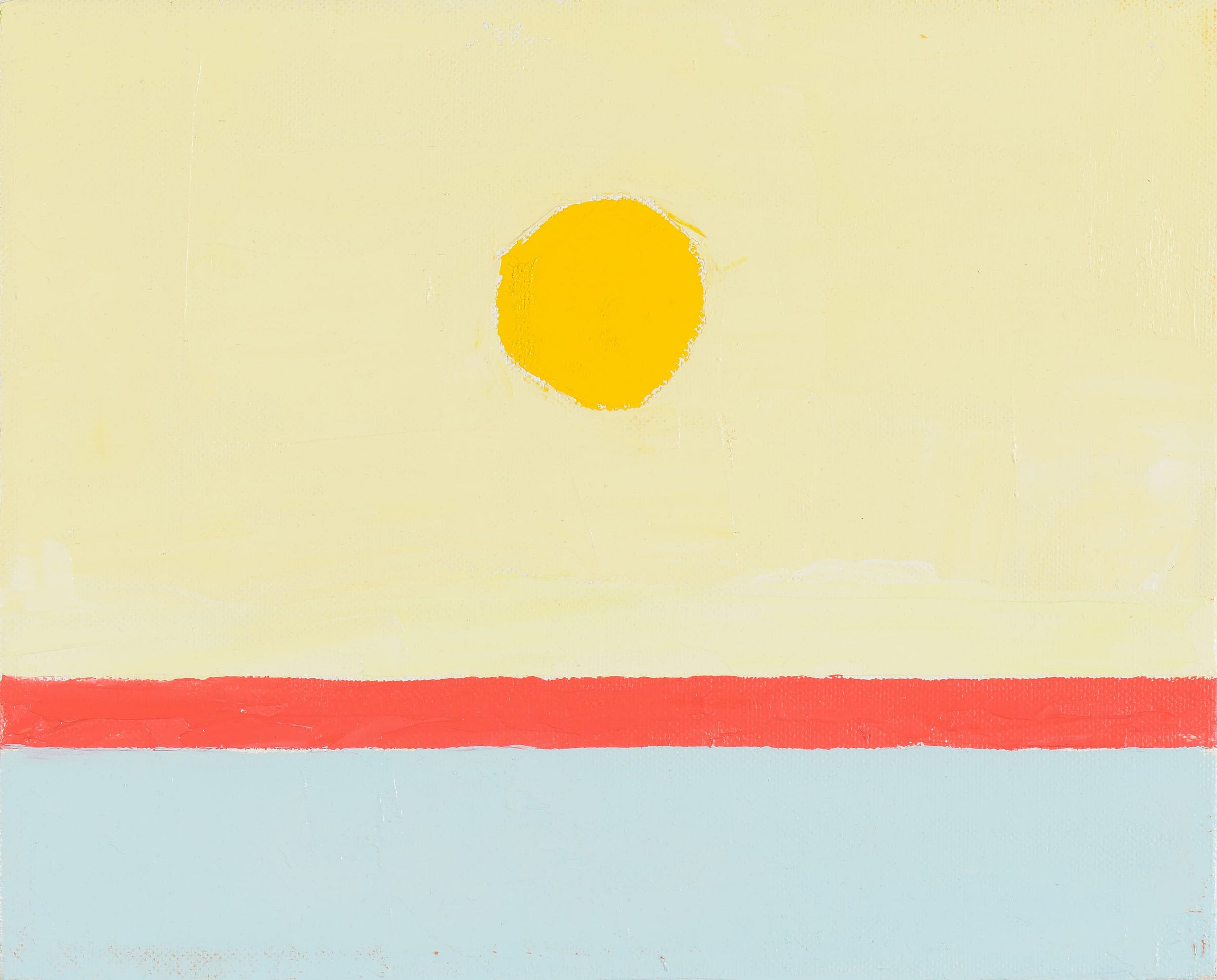 Etel Adnan, Untitled, 2010. Oil on canvas, 7 7/8 x 9 7/8 inches. Collection of Karen E. Wagner and David L. Caplan, New York. © Etel Adnan.