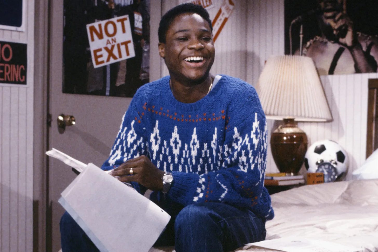 Malcolm-Jamal Warner during "Parent-Teen Drunk Driving Contract" skit on October 10, 1986