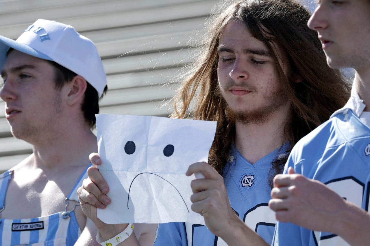 College football fans in Chapel Hill, N.C., on Oct. 4, 2025. College football fans in Chapel Hill, N.C., on Oct. 4, 2025.