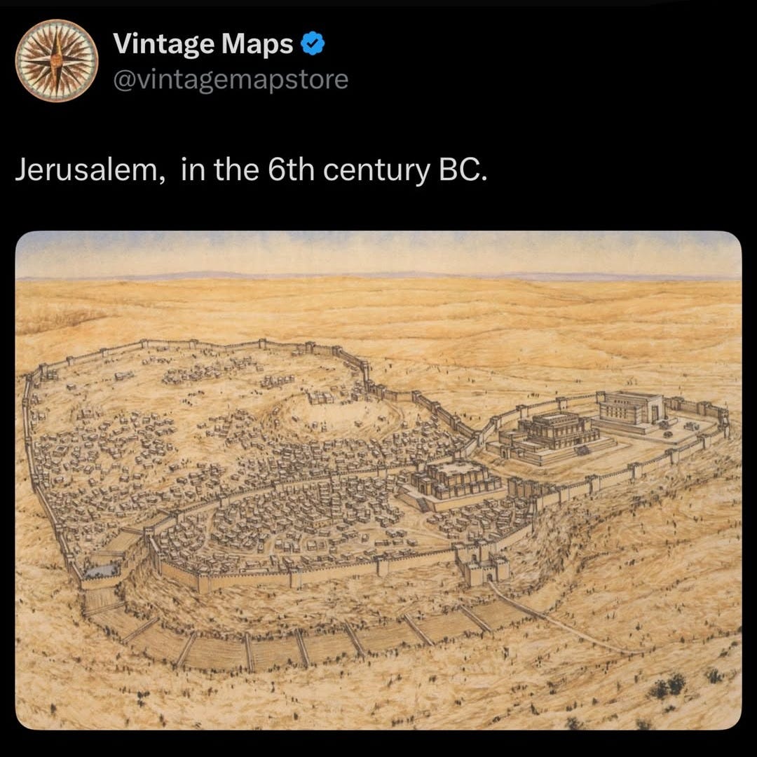 Map of Jerusalem in the 6th Century BC Map of Jerusalem in the 6th Century BC