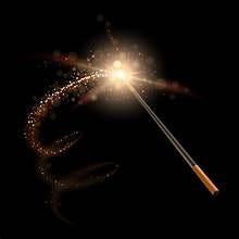 A magic wand with a light

Description automatically generated