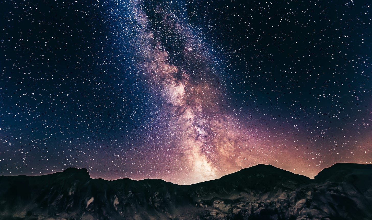 milky way on mountains