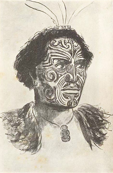 Hongi Hika, a sketch of an 1820 painting