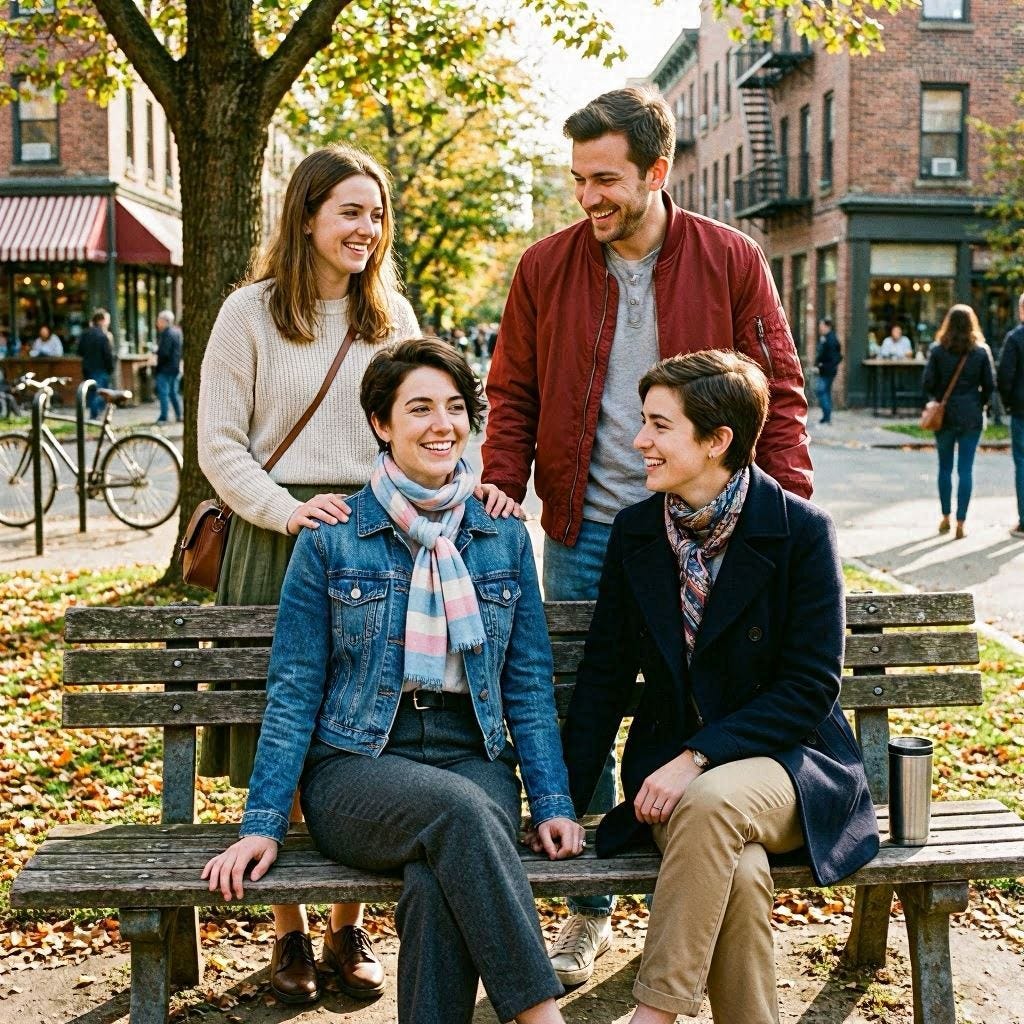 trans person with straight friends