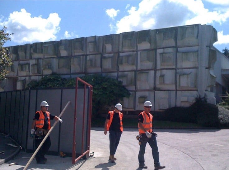 Falmouth frieze just prior to being taken down