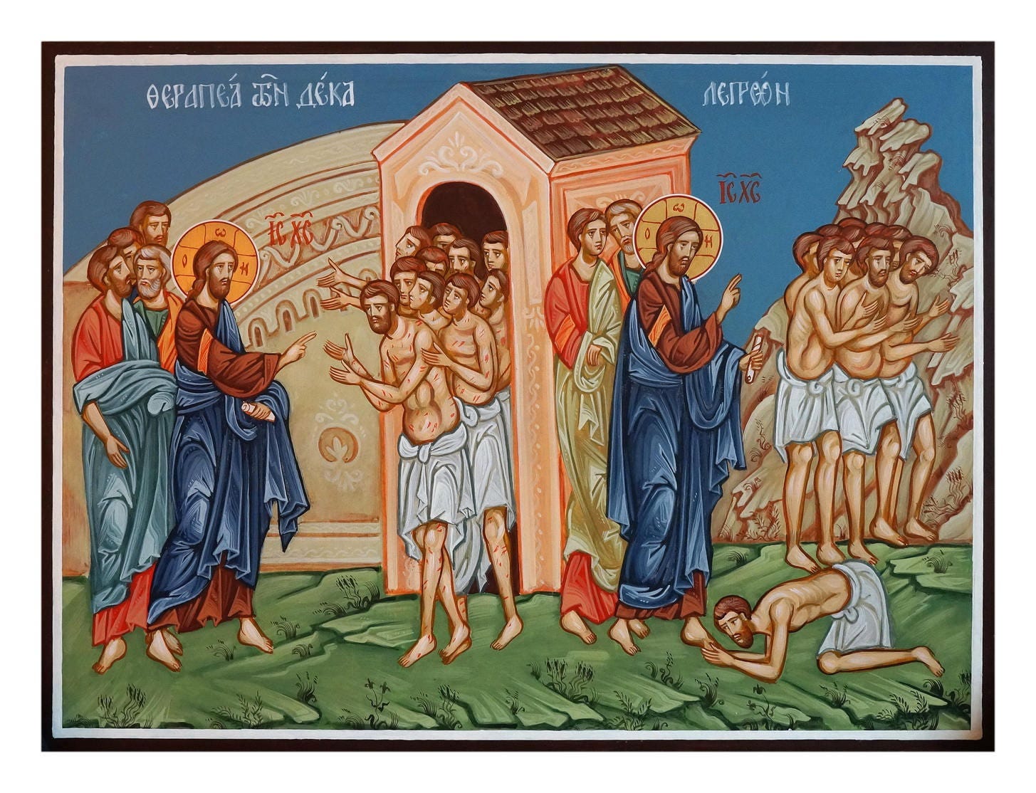 The Healing of the Ten Lepers, Hand painted orthodox icon, Byzantine  orthodox icon, Orthodox art, Made to order