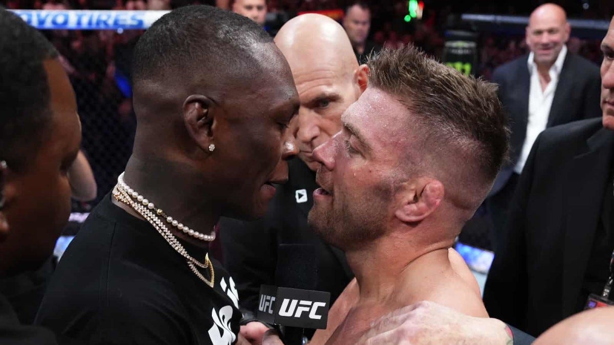 Israel Adesanya confronts Dricus du Plessis in Octagon at UFC 290 -  MMAWeekly.com | UFC and MMA News, Results, Rumors, and Videos