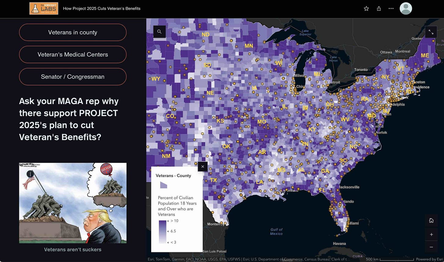 Mapping veterans whose benefits Project 2025 would slash
