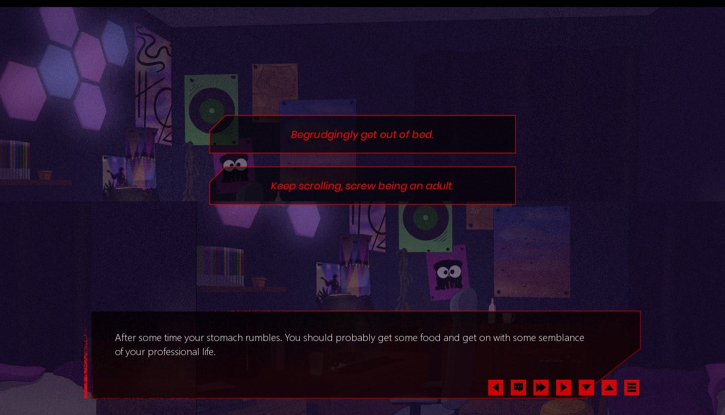Under Your Skin Screenshot with buggy background graphics