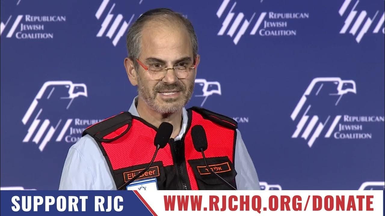 Hatzalah Founder & President Eli Beer Speaks at Republican Jewish Coalition  Summit, Oct. 28, 2023.