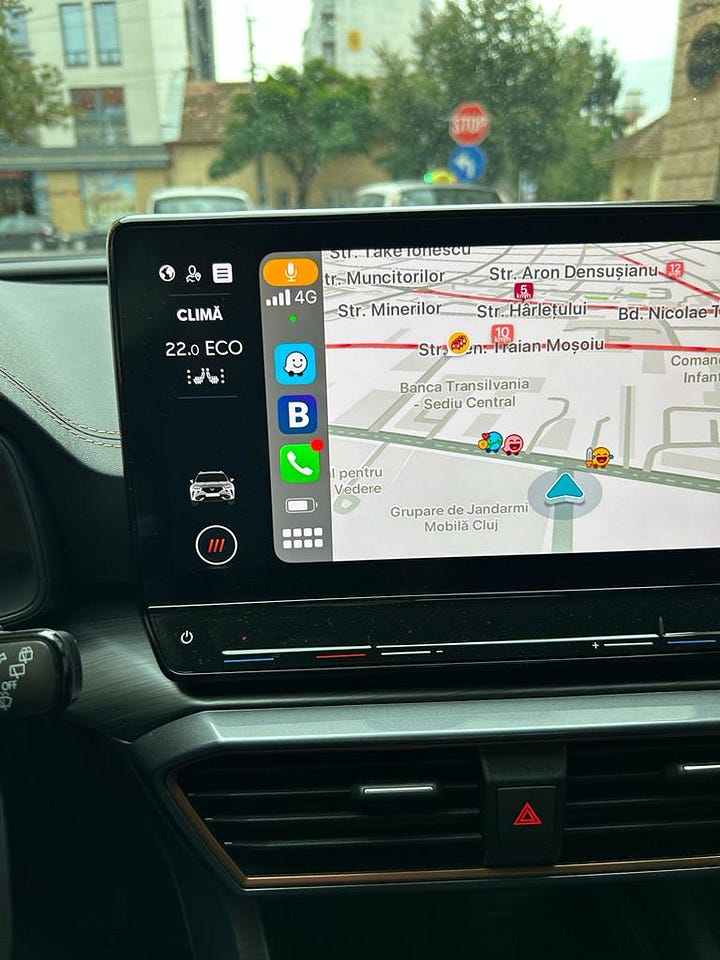 Ruta mașinii din centru până în cartierul Mănăștur. cursă alergător - mașină