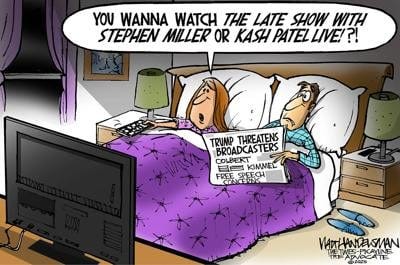 Walt Handelsman: Free speech battle Walt Handelsman: Free speech battle
