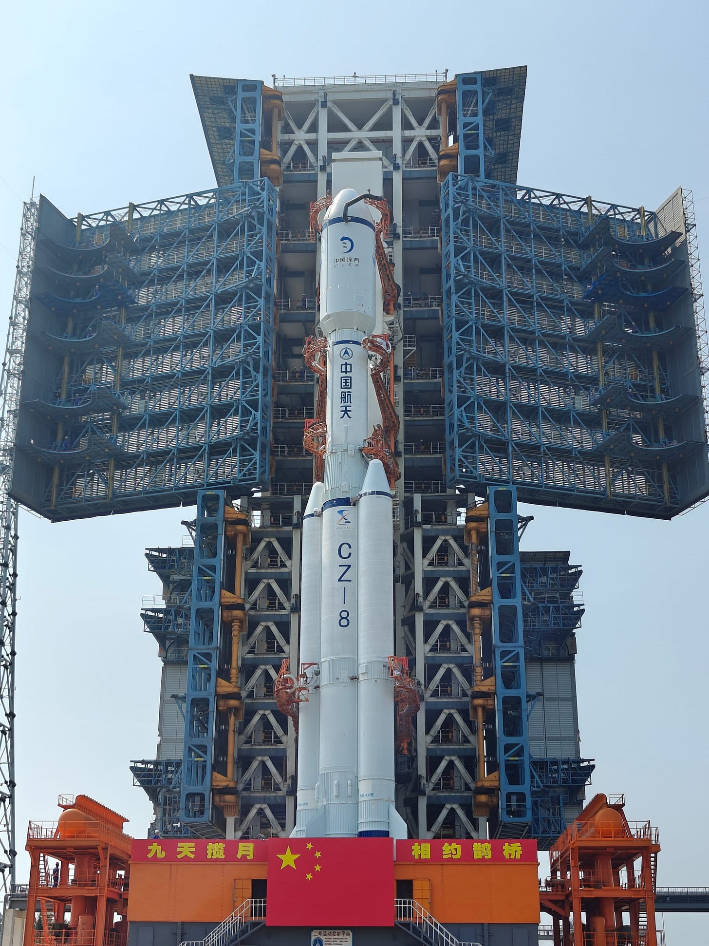The Long March 8 Y3 vehicle at its Launch Complex 2 at the Wenchang Space Launch Site. The Long March 8 Y3 vehicle at its Launch Complex 2 at the Wenchang Space Launch Site.
