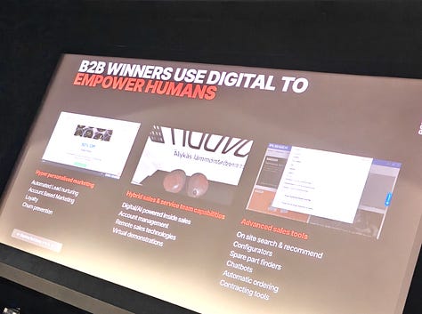 Plieger at B2B Digital Emerce (english translation in lower left corner)