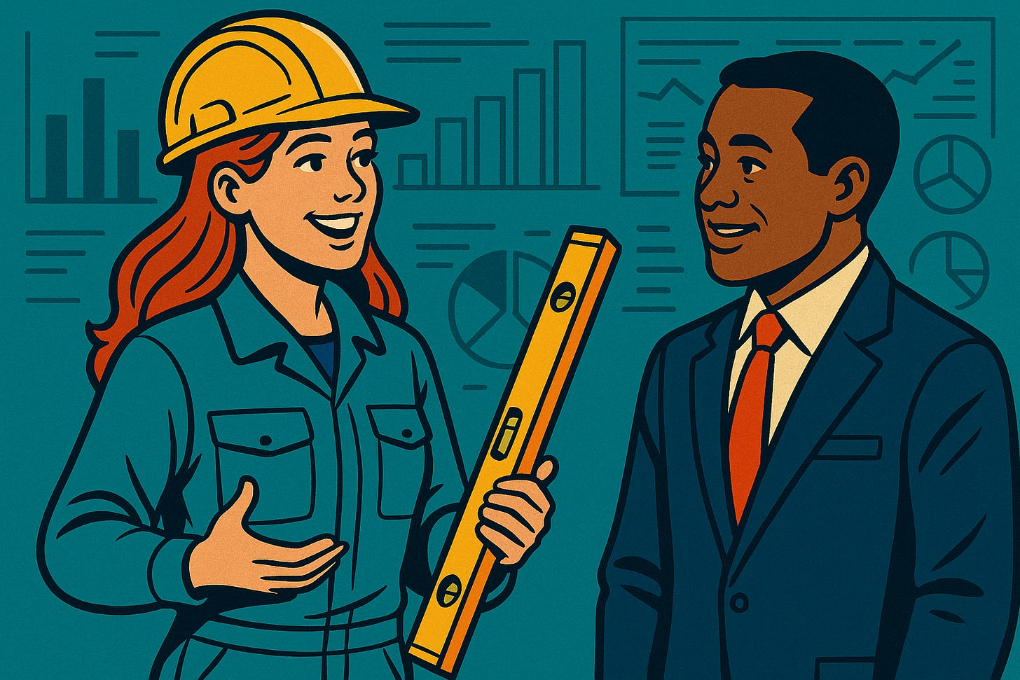 A female data engineer aligns with her exec maanger A female data engineer aligns with her exec maanger