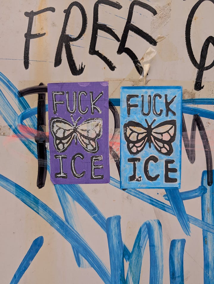 4 art pieces: Abolish ICE, Resist ICE, Fuck ICE, and Arrest ICE