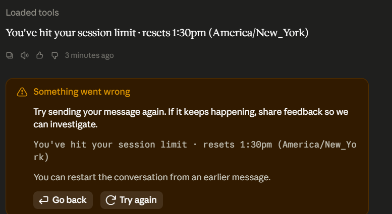 Error showing you hit session limit, resetting in 3 hours. Error showing you hit session limit, resetting in 3 hours.
