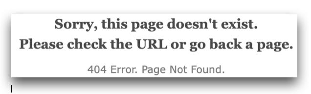 Screenshot of a 404 Error Page.