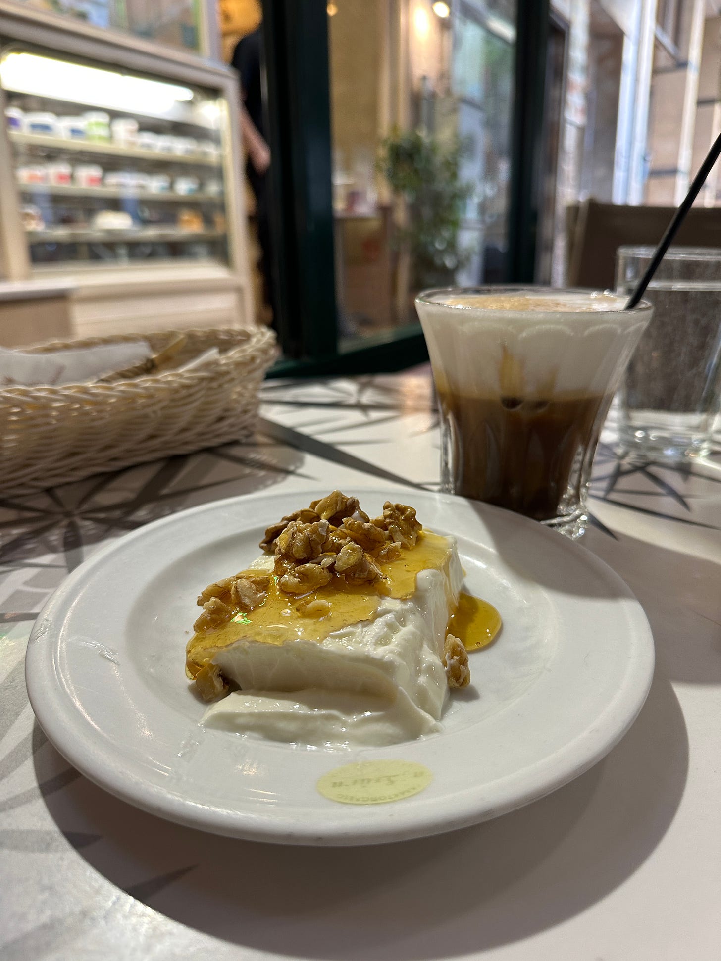 Traditional sheep’s yogurt with honey and walnuts at Stani in Athens