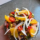 Blue Corn Tuna Tostada and Salsa Macha