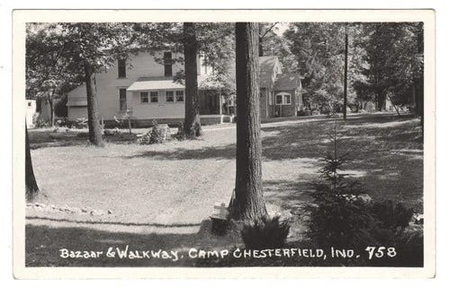 Camp Chesterfield Postcard Bazaar Walkway Madison County Indiana Spiritualist - Picture 1 of 2