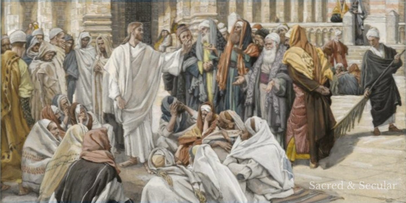 James Tissot painting of Jesus speaking with a group of religious leaders in the Temple. For this particular article, I’d choose the Tissot rather than an image of two sons in a vineyard. The painting leaves a little mystery, while the title and opening reveal what Jesus is about to say. James Tissot painting of Jesus speaking with a group of religious leaders in the Temple. For this particular article, I’d choose the Tissot rather than an image of two sons in a vineyard. The painting leaves a little mystery, while the title and opening reveal what Jesus is about to say.