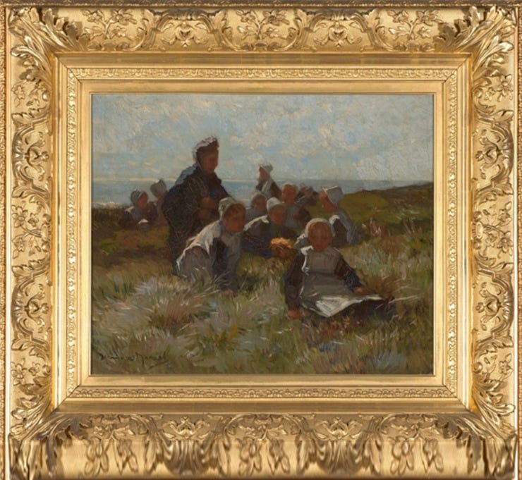 'Uitwaaien in het duinlandschap' olieverf op doek: Marinus van der Maarel (herkomst: coll. Kasteel Rosendael, Rozendaal) 'Uitwaaien in het duinlandschap' olieverf op doek: Marinus van der Maarel (herkomst: coll. Kasteel Rosendael, Rozendaal)