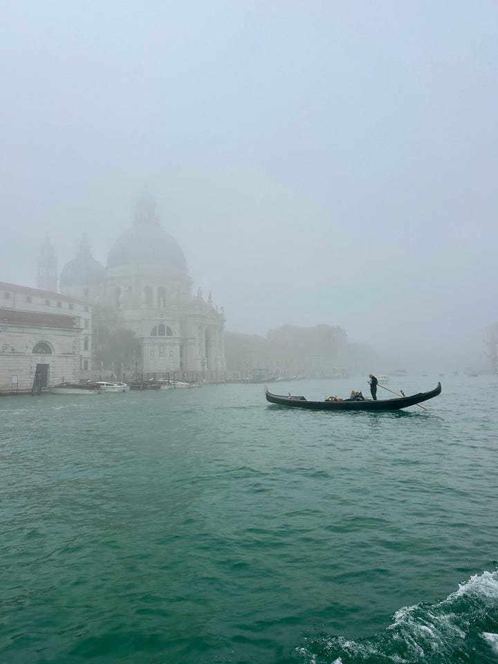 Foggy Venice Piazza San Marco and grand canal
