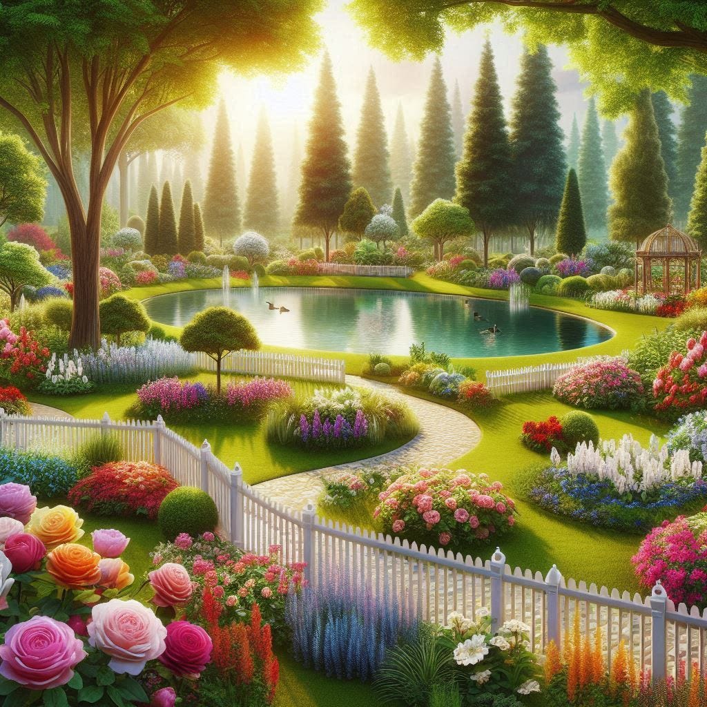 a beautiful and expansive garden