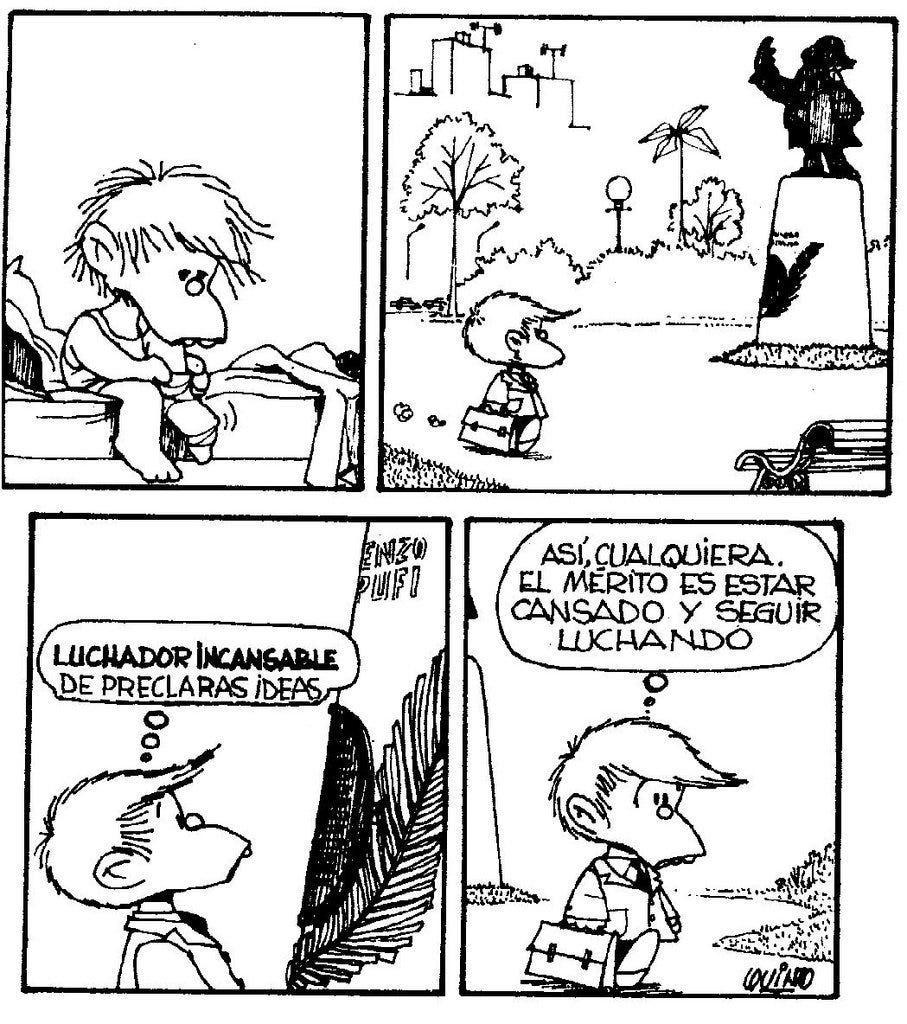 Verónica del Carpio on X: ""Luchador incansable" en una viñeta de la de  Mafalda, por Quino. https://t.co/suXNXWyU5W" / X