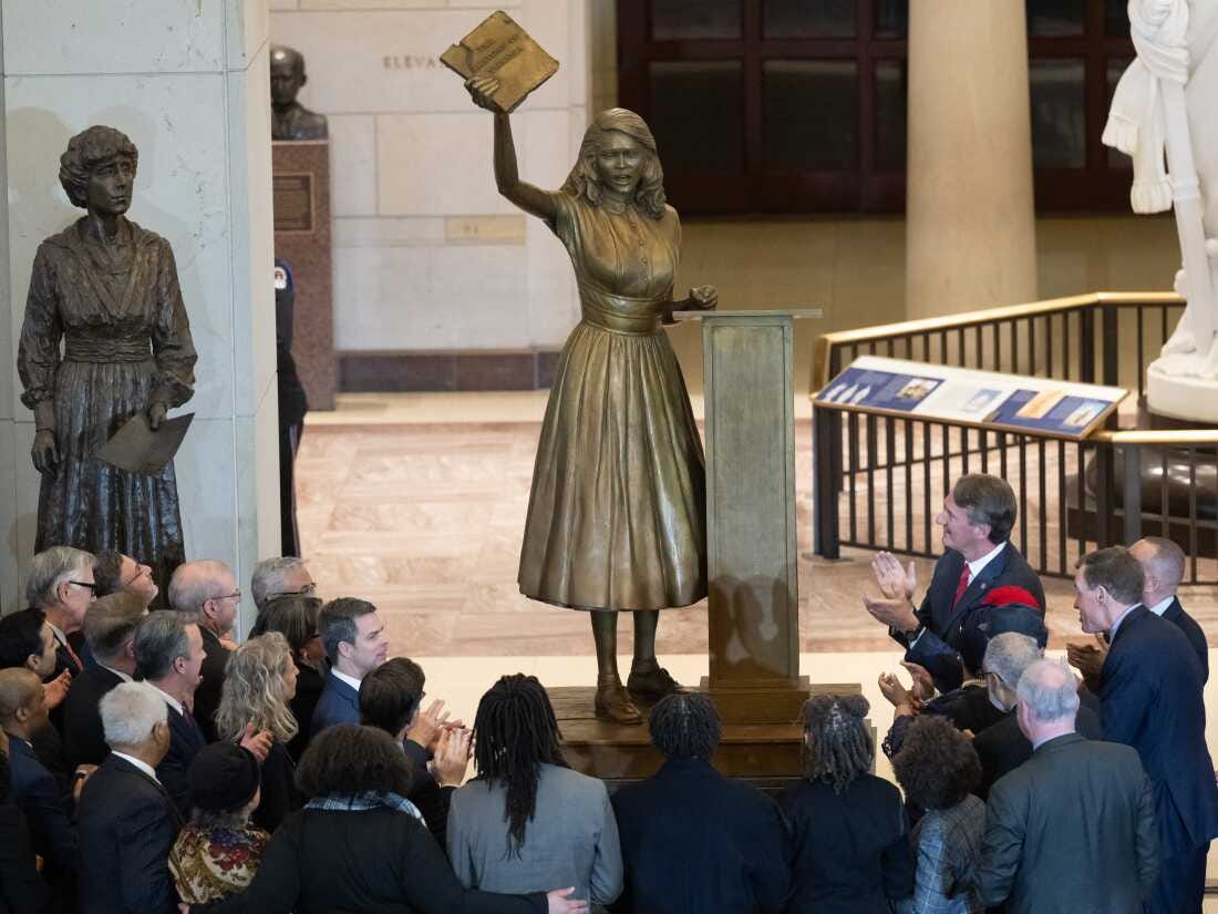 Virginia's Barbara Rose Johns statue is unveiled at a ceremony in Emancipation Hall on Capitol Hill in Washington, D.C. on Tuesday. Virginia's Barbara Rose Johns statue is unveiled at a ceremony in Emancipation Hall on Capitol Hill in Washington, D.C. on Tuesday.