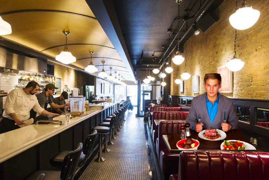 person alone at pullman's diner person alone at pullman's diner